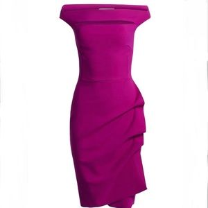 Chiara Boni Melania Off-the-Shoulder Short Dress